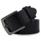 Стильный кожаный мужской ремень Vintage 20747 Черный