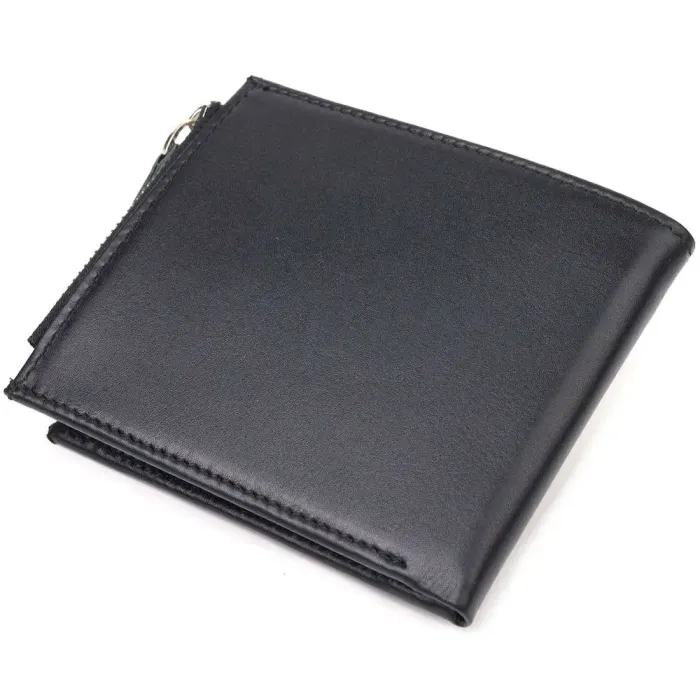 Стильний чоловічий горизонтальний гаманець із натуральної гладкої шкіри CANPELLINI 21505 Чорний