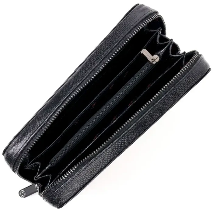 Стильный мужской клатч из фактурной кожи KARYA 20855 Черный