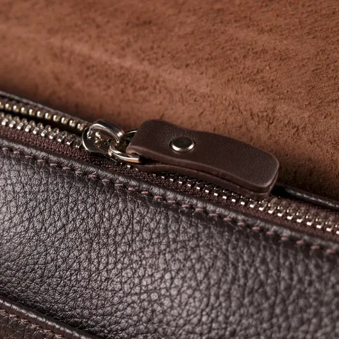 Стильный мужской клатч из натуральной комбинированной кожи CANPELLINI 21566 Коричневый