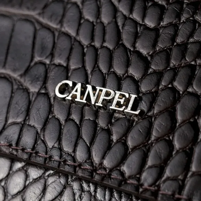 Елегантний клатч для чоловіків із натуральної фактурної шкіри CANPELLINI 21547 Коричневий