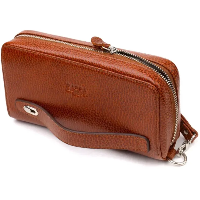 Стильний чоловічий клатч із натуральної шкіри KARYA 21947 Коричневий