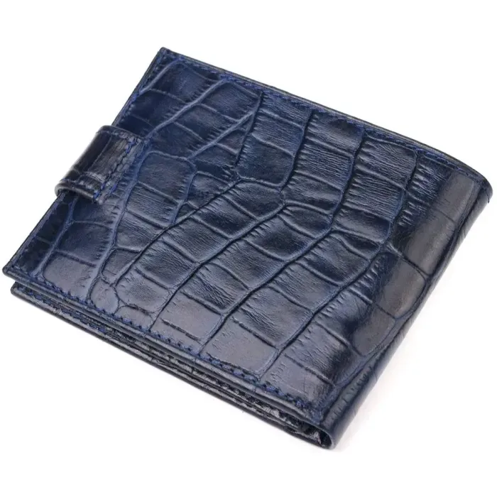 Стильный мужской кошелек из натуральной фактурной кожи CANPELLINI 21514 Синий