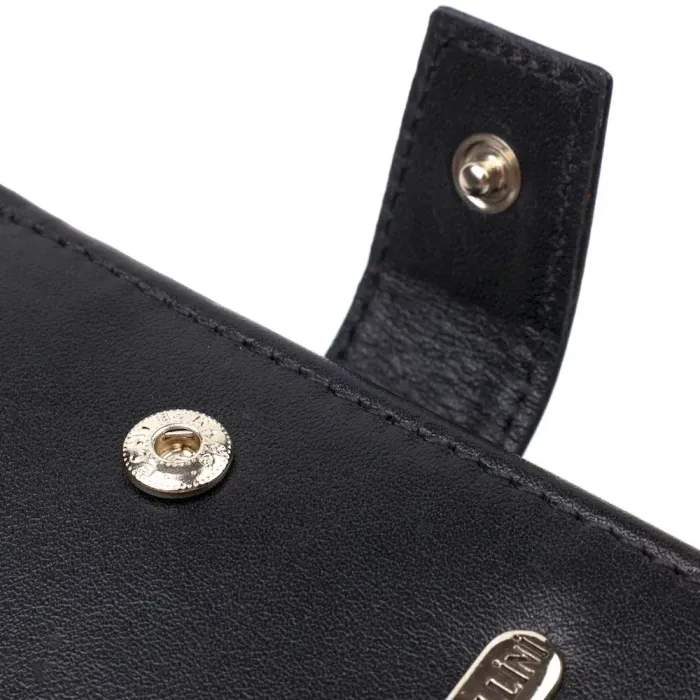 Стильний чоловічий гаманець з натуральної гладкої шкіри CANPELLINI 21880 Чорний