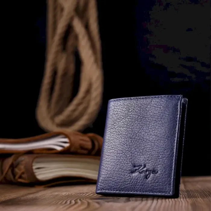 Стильний чоловічий гаманець із натуральної шкіри KARYA 21060 Синій