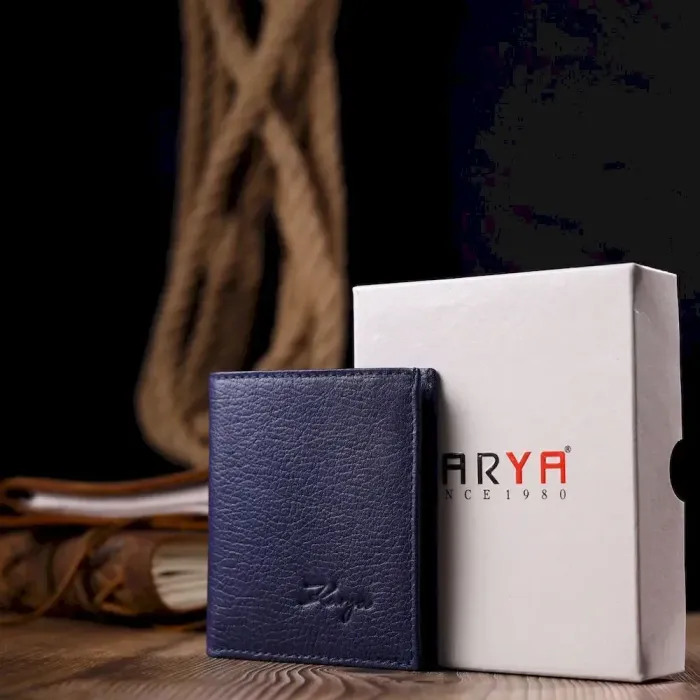 Стильний чоловічий гаманець із натуральної шкіри KARYA 21060 Синій