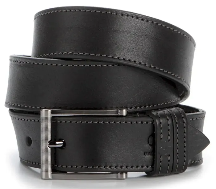 Стильный мужской ремень из кожи GRANDE PELLE 00787 Черный