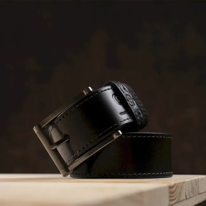 Стильный мужской ремень из кожи GRANDE PELLE 00787 Черный