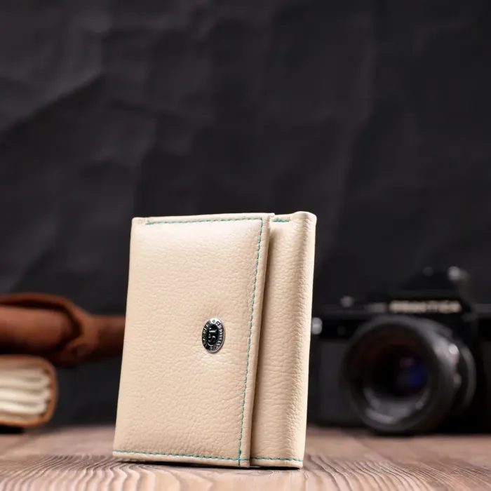 Стильный небольшой кошелек для модниц из натуральной кожи ST Leather 19506 Белый