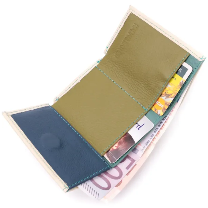 Стильный небольшой кошелек для модниц из натуральной кожи ST Leather 19506 Белый