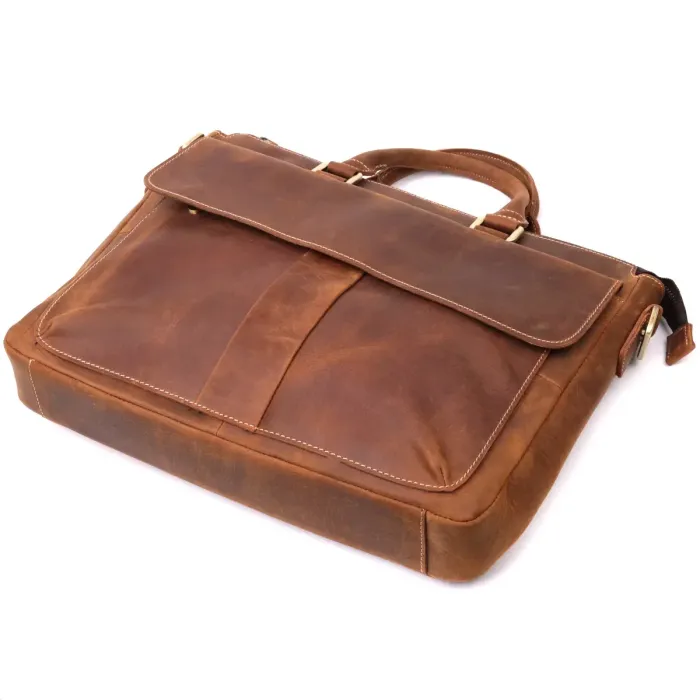 Стильний портфель у вінтажному стилі з натуральної шкіри Vintage 22673