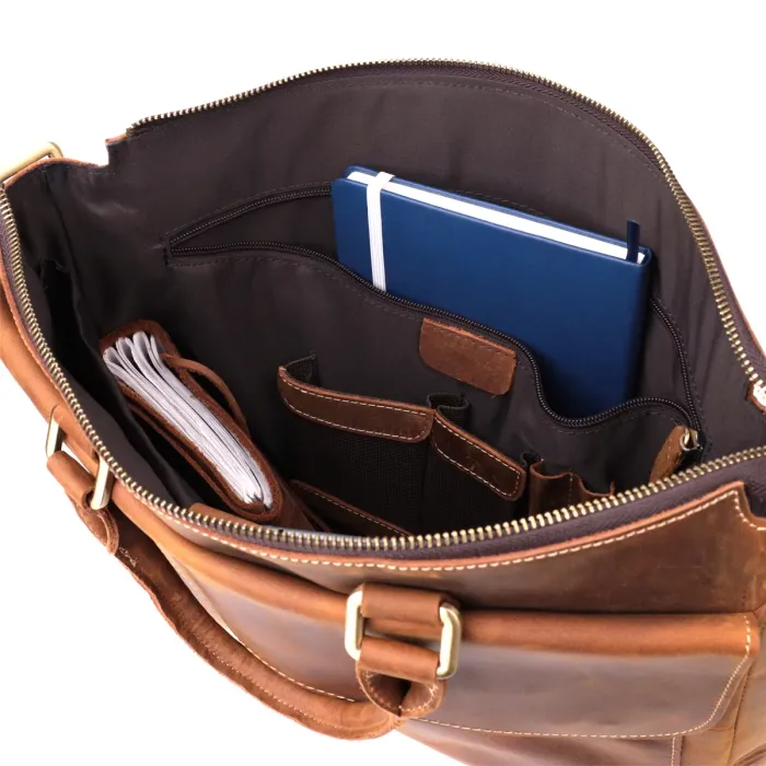 Стильний портфель у вінтажному стилі з натуральної шкіри Vintage 22673