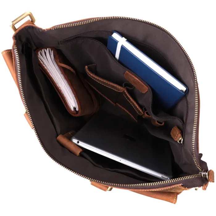 Стильний портфель у вінтажному стилі з натуральної шкіри Vintage 22673