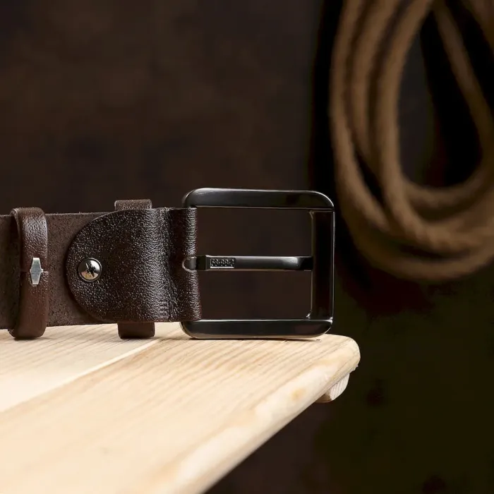 Стильный ремень из натуральной кожи Vintage 20736 Коричневый