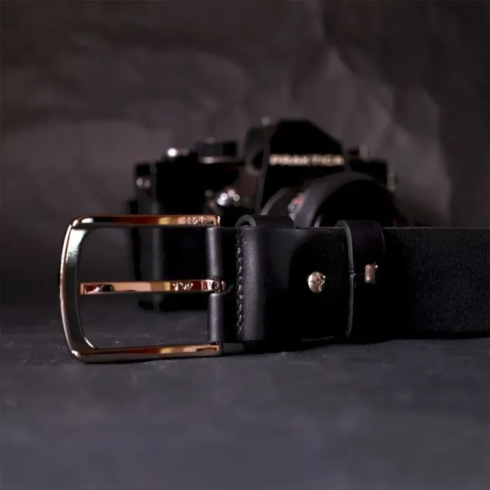 Стильний ремінь під джинси з натуральної шкіри GRANDE PELLE 11684 Чорний