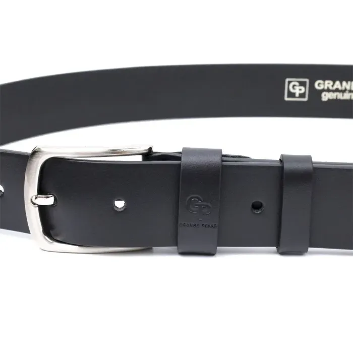 Стильний ремінь під джинси з натуральної шкіри GRANDE PELLE 11684 Чорний