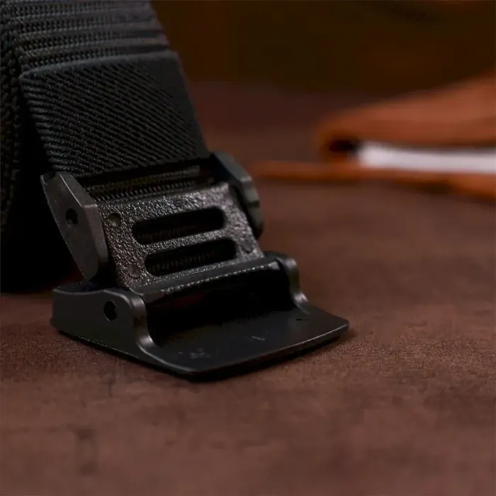 Стильний текстильний чоловічий ремінь Vintage 20228 Чорний