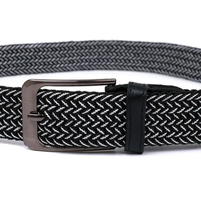 Стильный текстильный ремень Vintage 20810 Черный