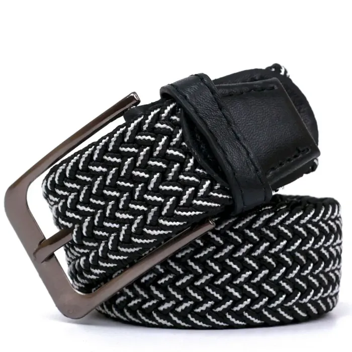 Стильный текстильный ремень Vintage 20810 Черный