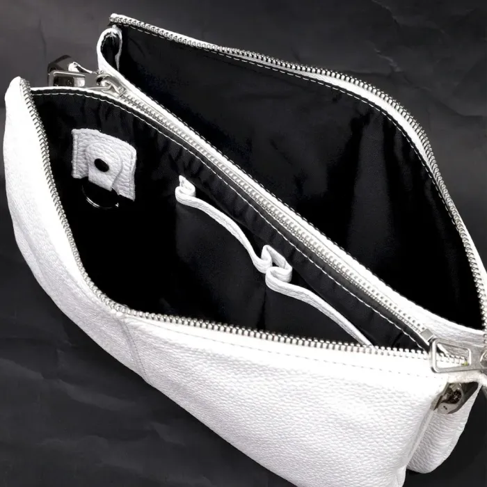 Стильний жіночий клатч із натуральної шкіри GRANDE PELLE 11635 Білий