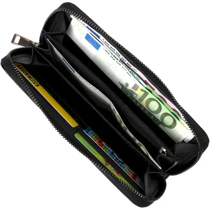 Стильний жіночий гаманець із натуральної гладкої шкіри BOND 22054 Чорний