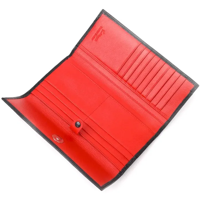 Стильный женский кошелек из натуральной зернистой кожи KARYA 21007 Черный