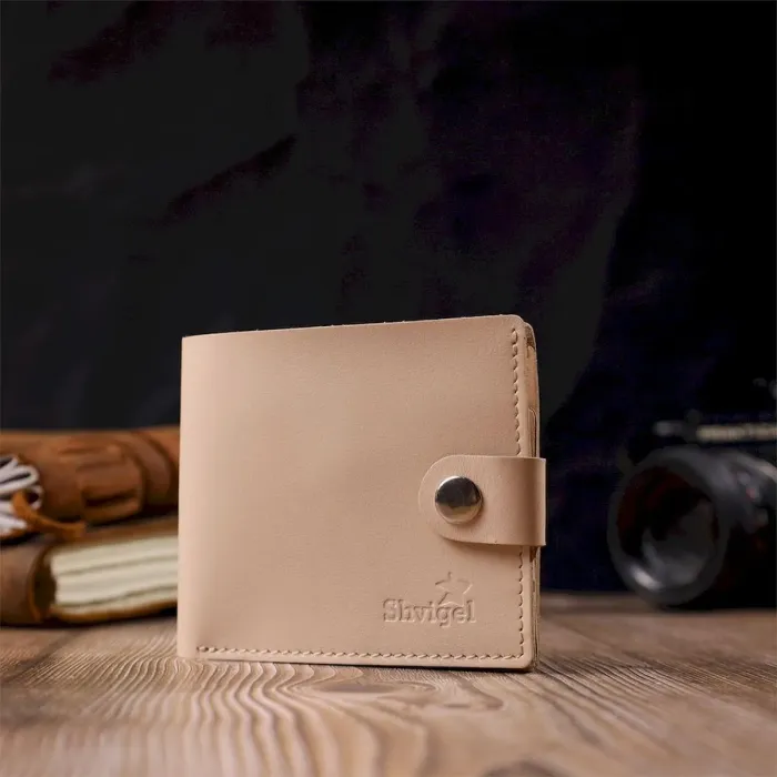 Стильний жіночий гаманець із монетницею шкіряний SHVIGEL 16623 Молочний