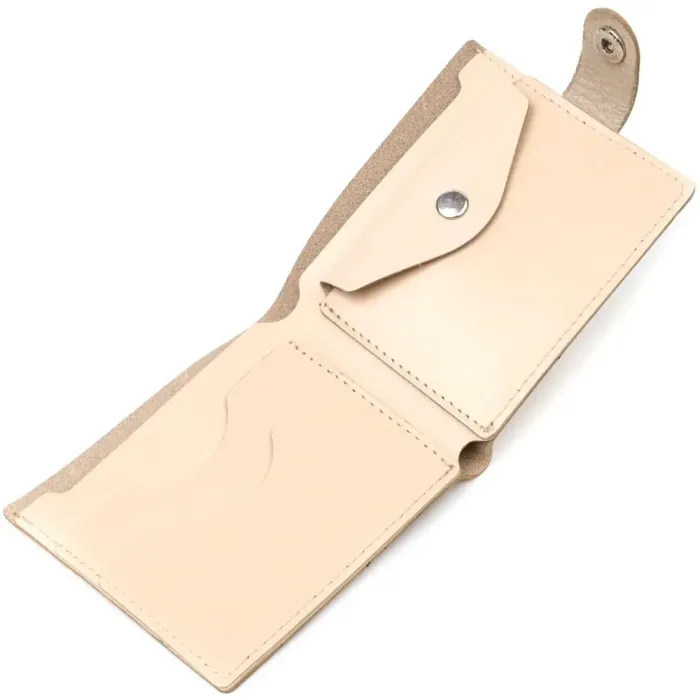 Стильний жіночий гаманець із монетницею шкіряний SHVIGEL 16623 Молочний