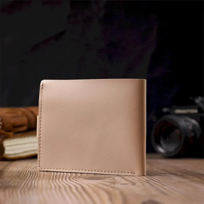 Стильний жіночий гаманець із монетницею шкіряний SHVIGEL 16623 Молочний