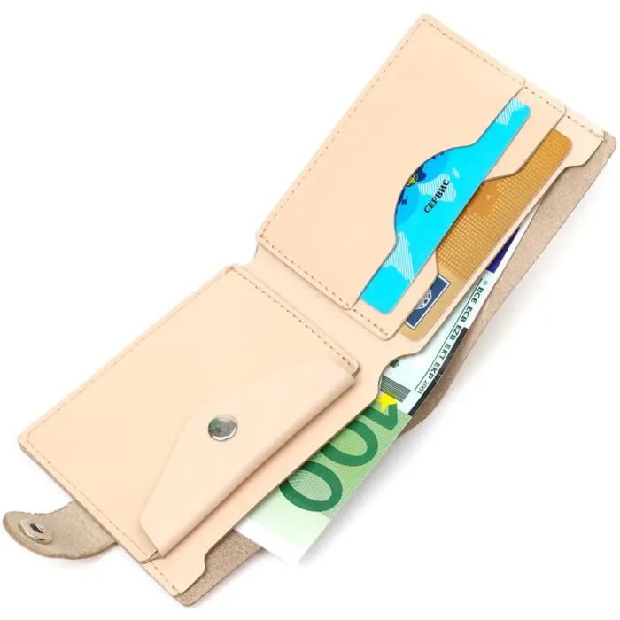 Стильний жіночий гаманець із монетницею шкіряний SHVIGEL 16623 Молочний