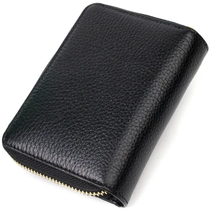 Стильний жіночий гаманець з місткою монетницею на блискавці з натуральної шкіри Tony Bellucci 22012 Чорний