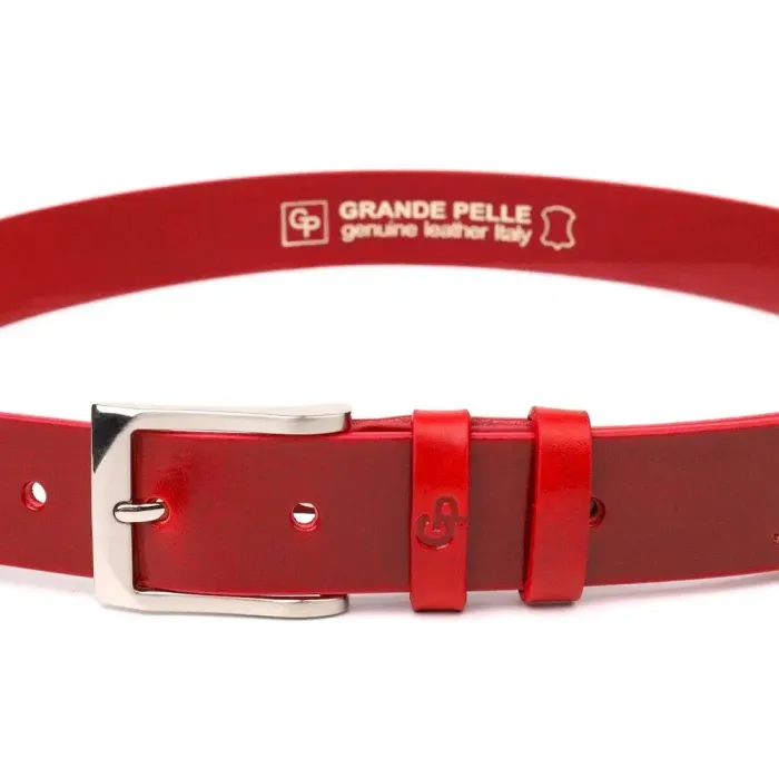 Стильний жіночий ремінь під джинси з натуральної шкіри Grande Pelle 21454