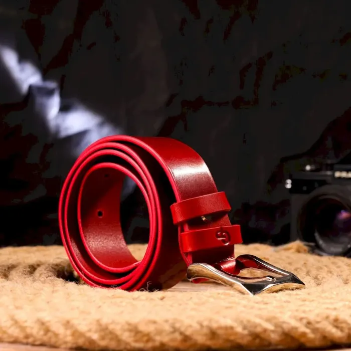 Стильний жіночий ремінь під джинси з натуральної шкіри Grande Pelle 21454