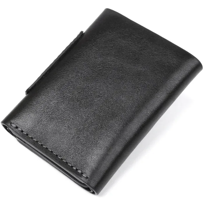 Строгое портмоне унисекс из гладкой кожи GRANDE PELLE 11152 Черное