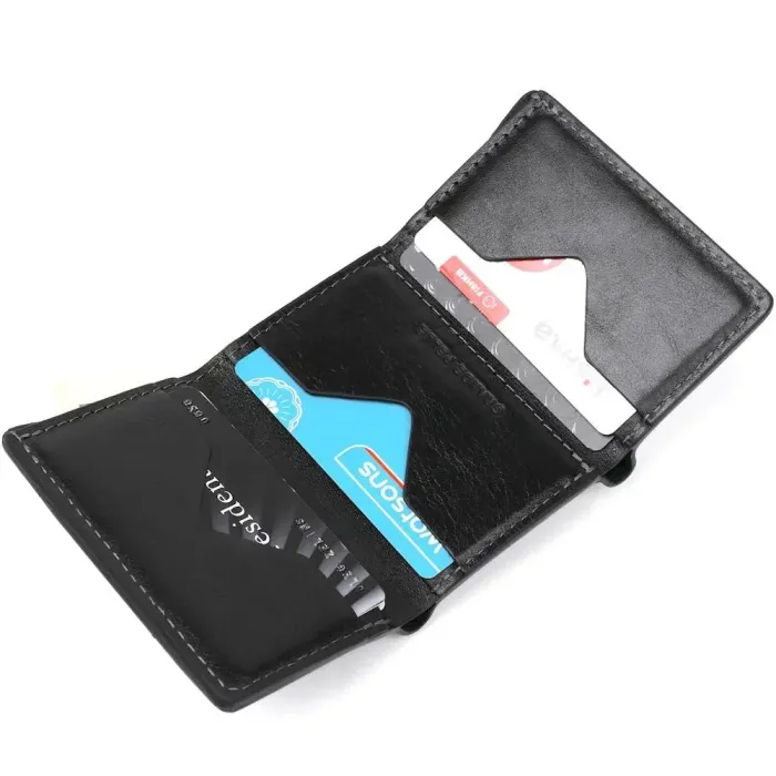 Строгое портмоне унисекс из гладкой кожи GRANDE PELLE 11152 Черное