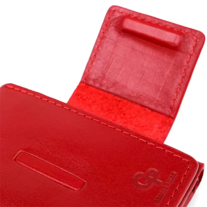 Строгое портмоне женское из гладкой кожи GRANDE PELLE 11153 Красное