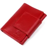 Суворе жіноче портмоне з гладкої шкіри GRANDE PELLE 11153 Червоне