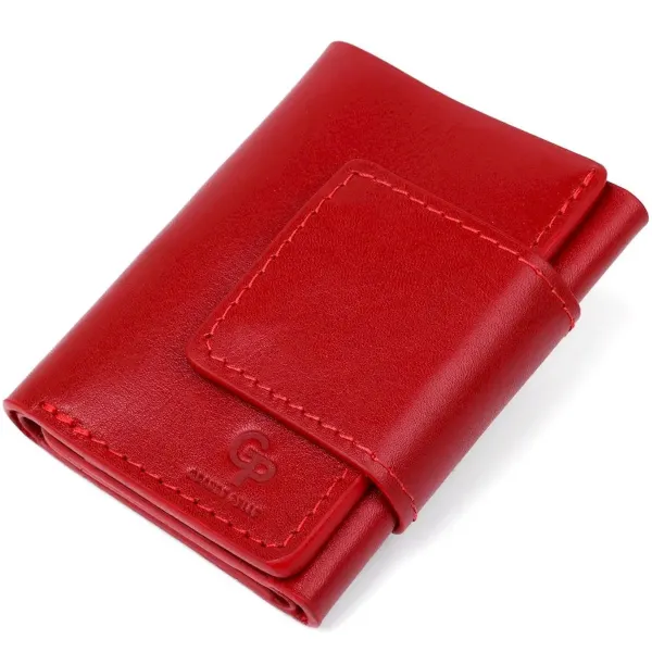 Суворе жіноче портмоне з гладкої шкіри GRANDE PELLE 11153 Червоне