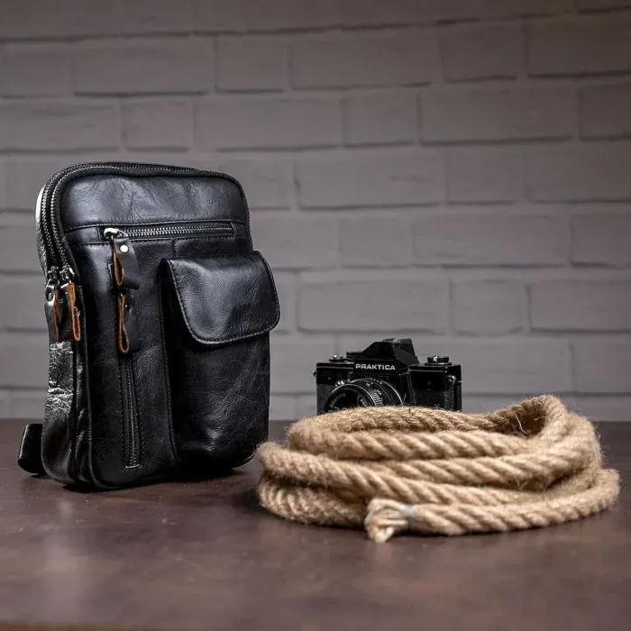 Сумка через плечо мужская Vintage 14777 Черная