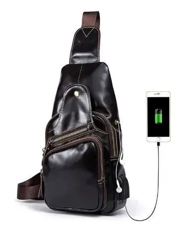 Сумка через плечо мужская Vintage 14838 Коричневая