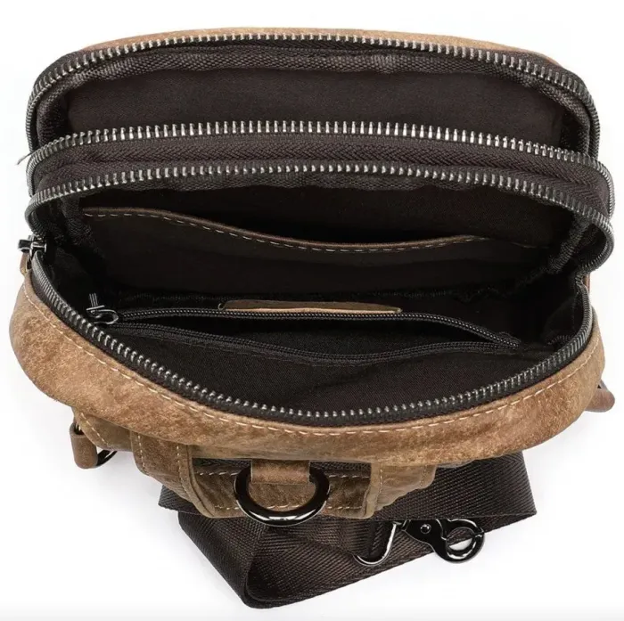 Сумка через плече чоловіча Vintage 20096 Світло-коричнева