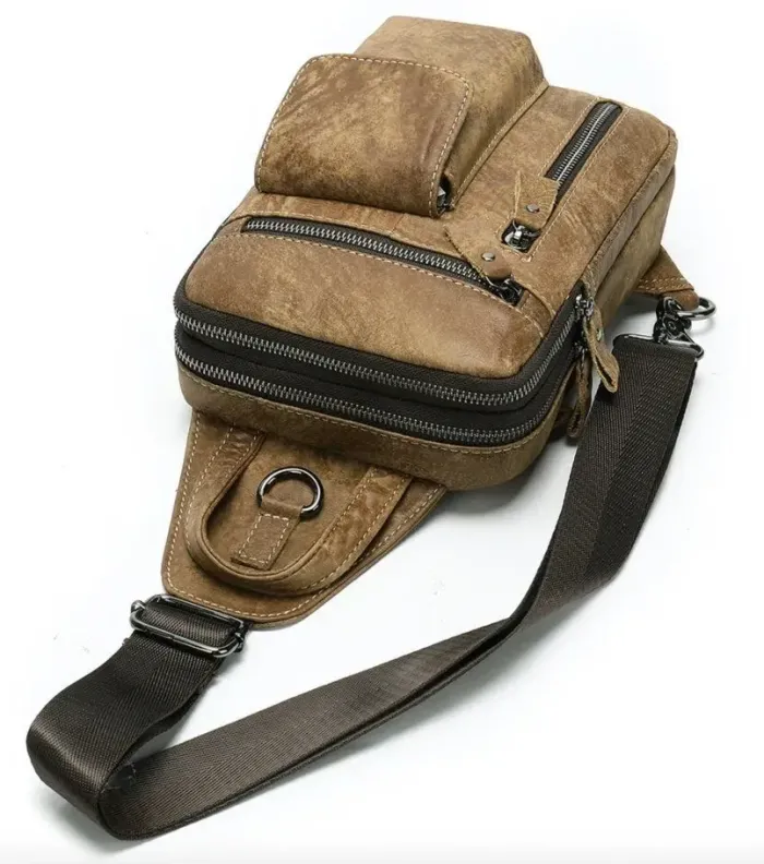 Сумка через плече чоловіча Vintage 20096 Світло-коричнева