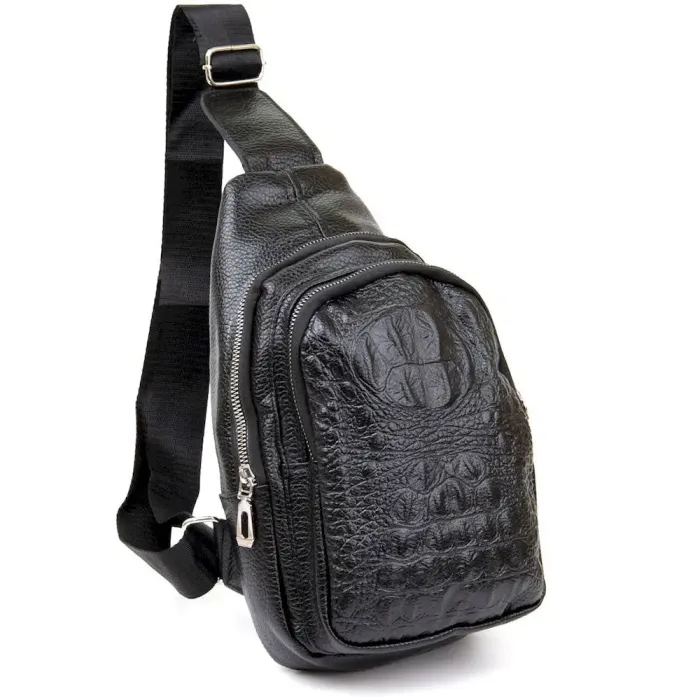Сумка через плече із тисненням під шкіру рептилії Vintage 20506 Чорна