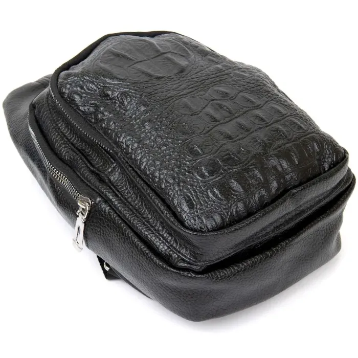 Сумка через плече із тисненням під шкіру рептилії Vintage 20506 Чорна