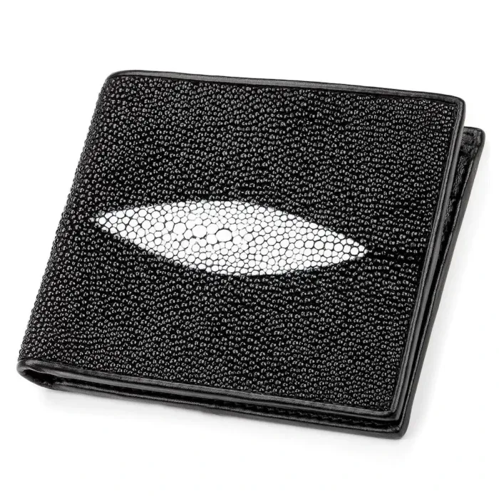 Кошелек STINGRAY LEATHER 18009 из натуральной кожи морского ската Черный