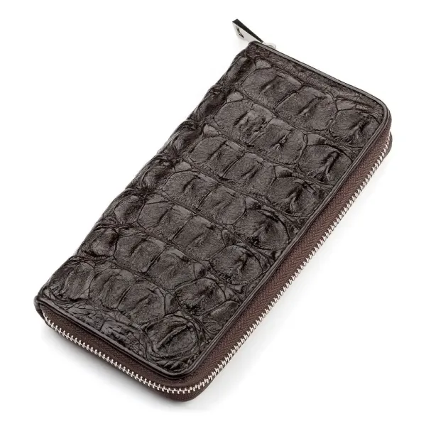 Гаманець-клатч CROCODILE LEATHER 18011 із натуральної шкіри крокодила Коричневий