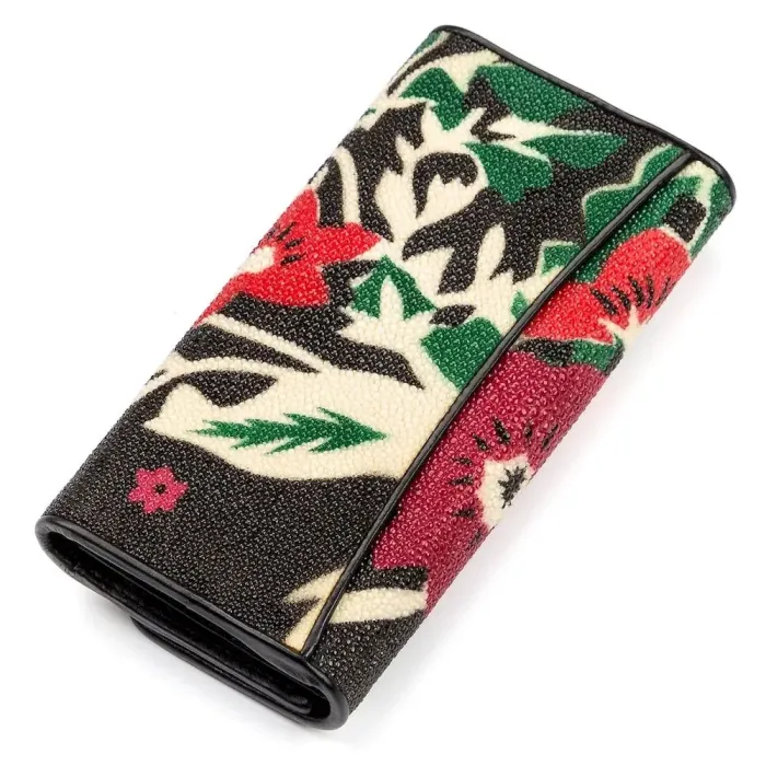 Гаманець жіночий STINGRAY LEATHER 18034 із натуральної шкіри морського ската Чорний