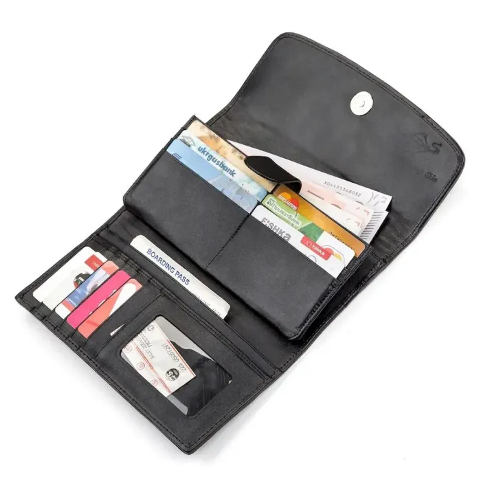 Гаманець жіночий STINGRAY LEATHER 18034 із натуральної шкіри морського ската Чорний