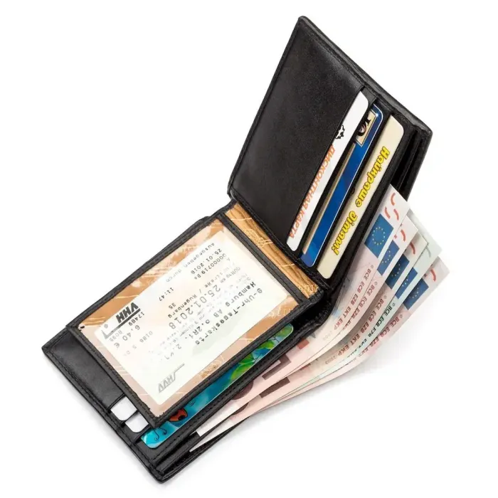 Гаманець STINGRAY LEATHER 18001 із натуральної шкіри морського ската Чорний