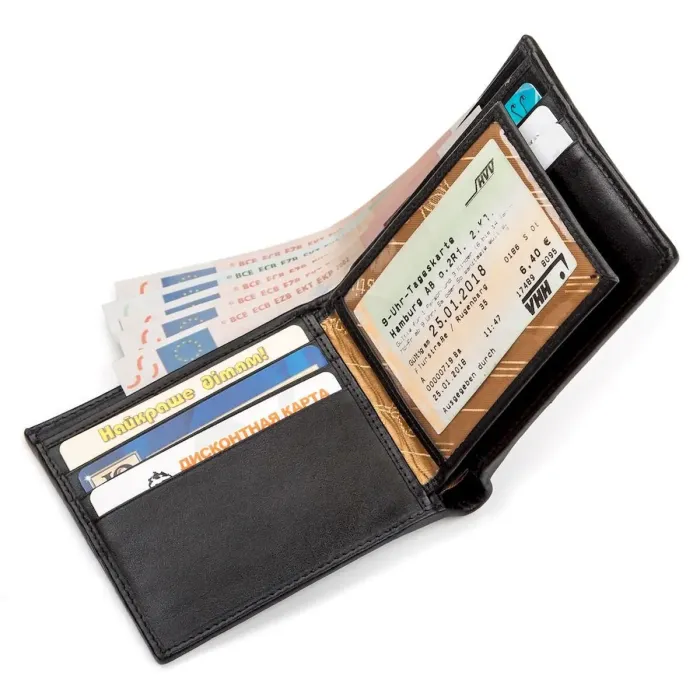 Гаманець STINGRAY LEATHER 18001 із натуральної шкіри морського ската Чорний